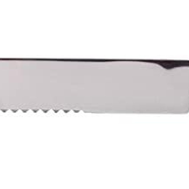 Bread Challah Knife and Stand Hammered Metal Handle with Colored Rings by Yair Emanuel (Silver Rings)