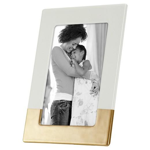 4"x6" Ivory Ceramic with Bronze Accents Frame - Threshold™