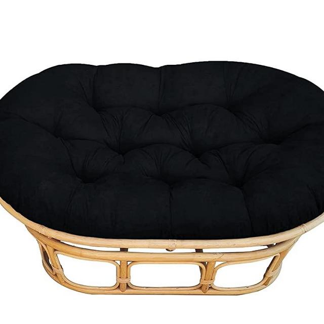 Papasans Unlimited Extra Plump Double Papasan Cushion (Frame not Included) (Microsuede Black)