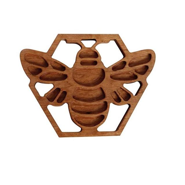 Honey Bee Trivet- Solid Cherry Wood Trivet Hot Pad Holder