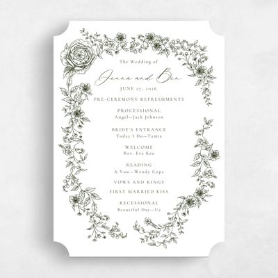 White Ticket Wedding Program - Taylan