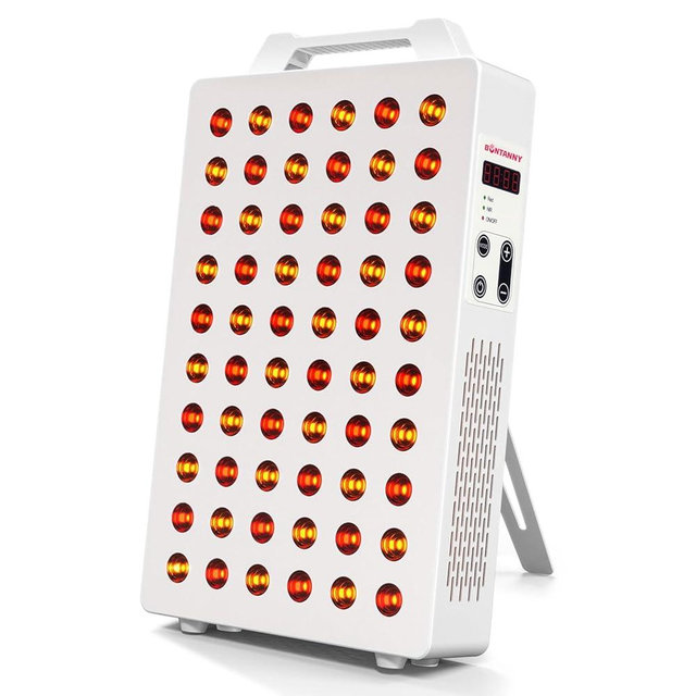 BONTANNY Red Light Therapy, 630/660/810/830/850nm 5 Wavelengths Red Near Infrared Light Device with 60 Dual Chip Clinical Grade LEDs, Remote Control, Timer for Face, Body, Pain Relief, BO-300 (White)