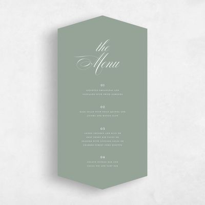 Sage, Green Wedding Menu - Lennon