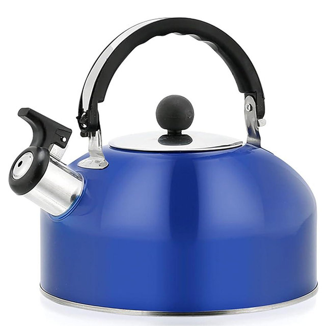 2.7 Quart (3 L) Tea Kettle, Food Grade Stainless Steel Teakettle is Best for Boiling Water, Brewing Tea, and Making Coffee (Dark Blue)