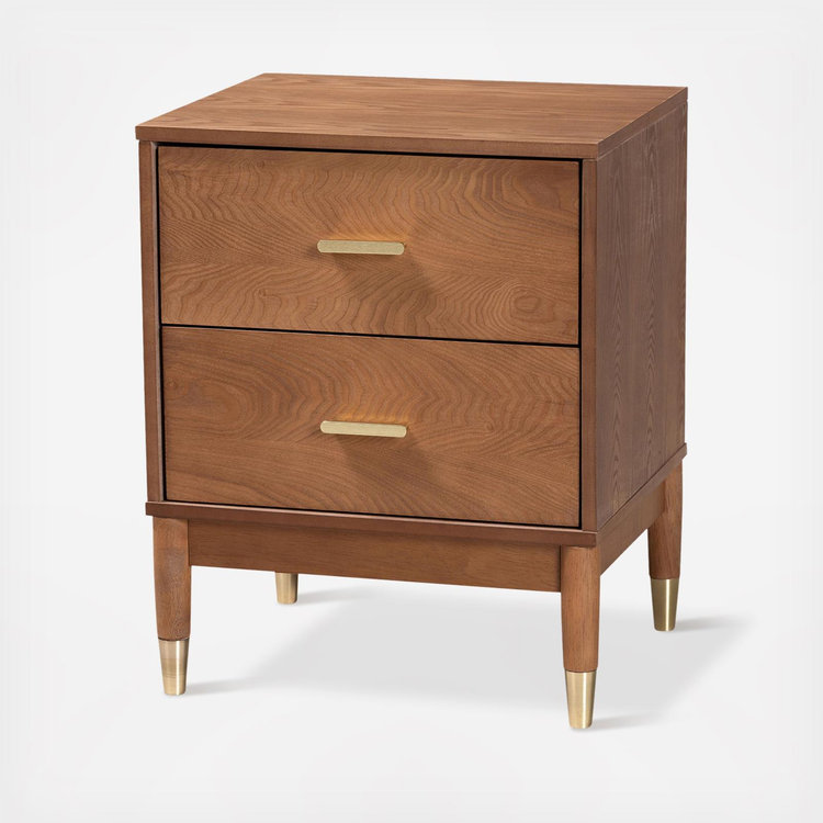 Drawer - 新品タグ付き　aclo ♡ツィードショートベスト♡ Baxton Studio, Mandolin Mid-Century 2-Drawer Nightstand | Zola