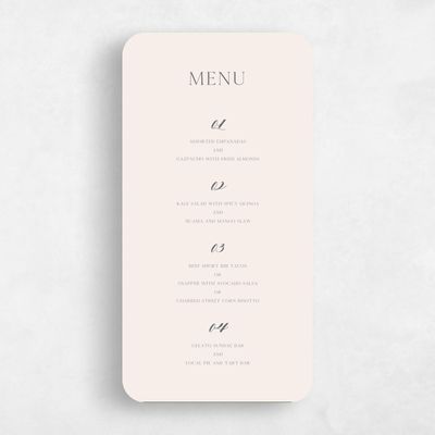 Beige Rounded Wedding Menu - Gendron