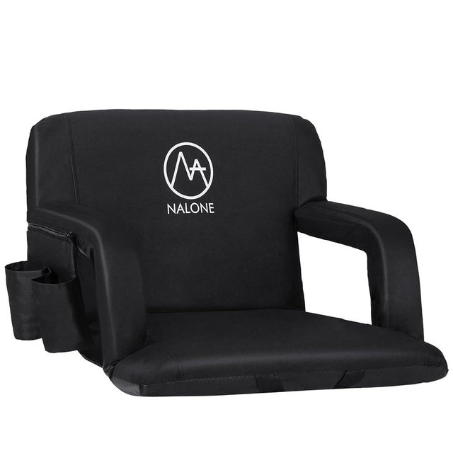 nalone Folding Stadium Seat 20.5''/25'' Regular/Extra Wide Stadium Chairs for Bleachers Stadium Seat Bleacher Chairs Portable with Back Supports Thick Padded Cushion Armrests Reclining