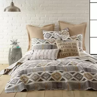 Levtex Home Kora Reversible King Quilt in Grey/Gold