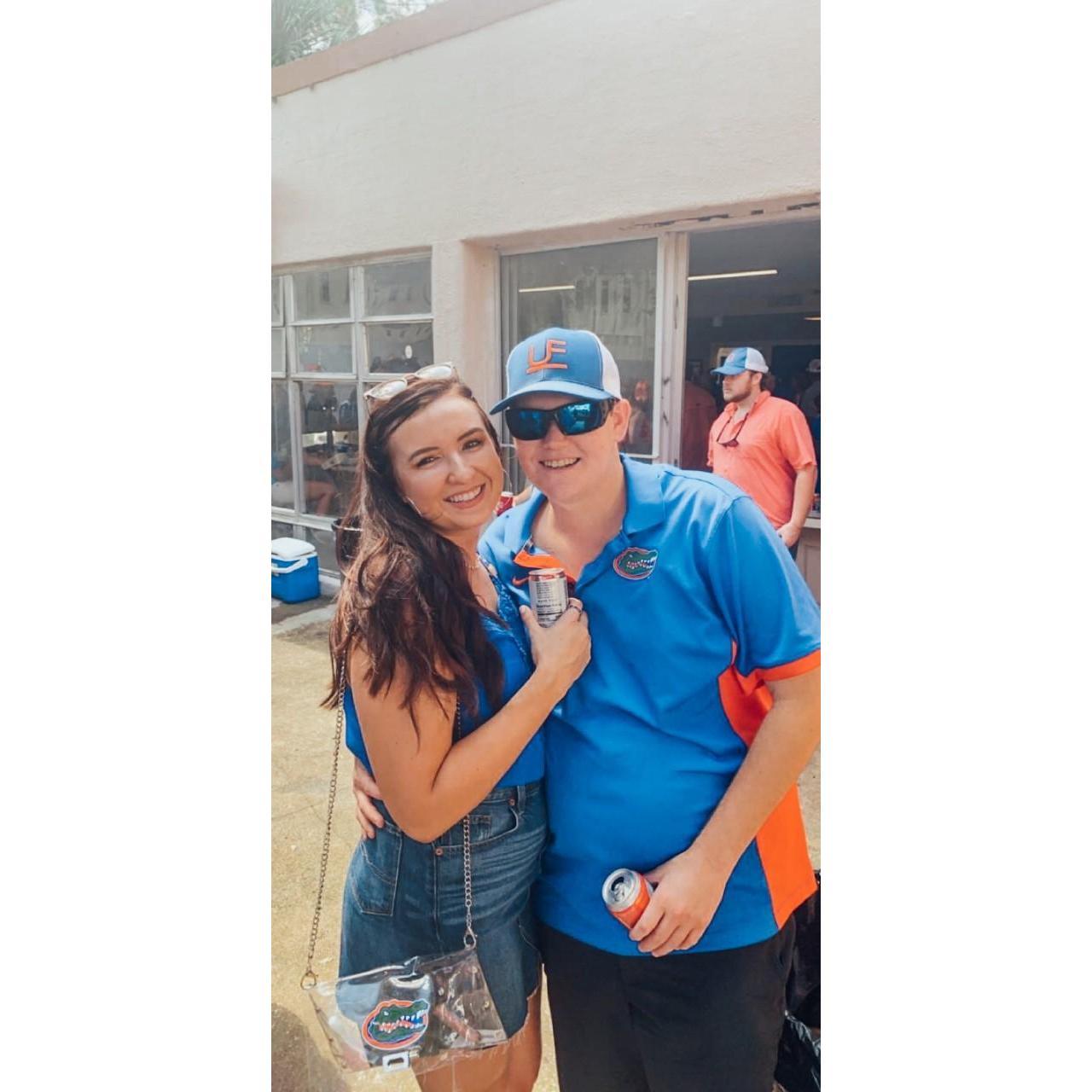 First Gator tailgate together. Gainesville, Florida. October 5, 2019