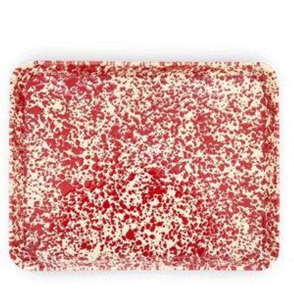 Splatter Large Rectangle/Jelly Roll Tray (Burgundy and Cream Splatter)
