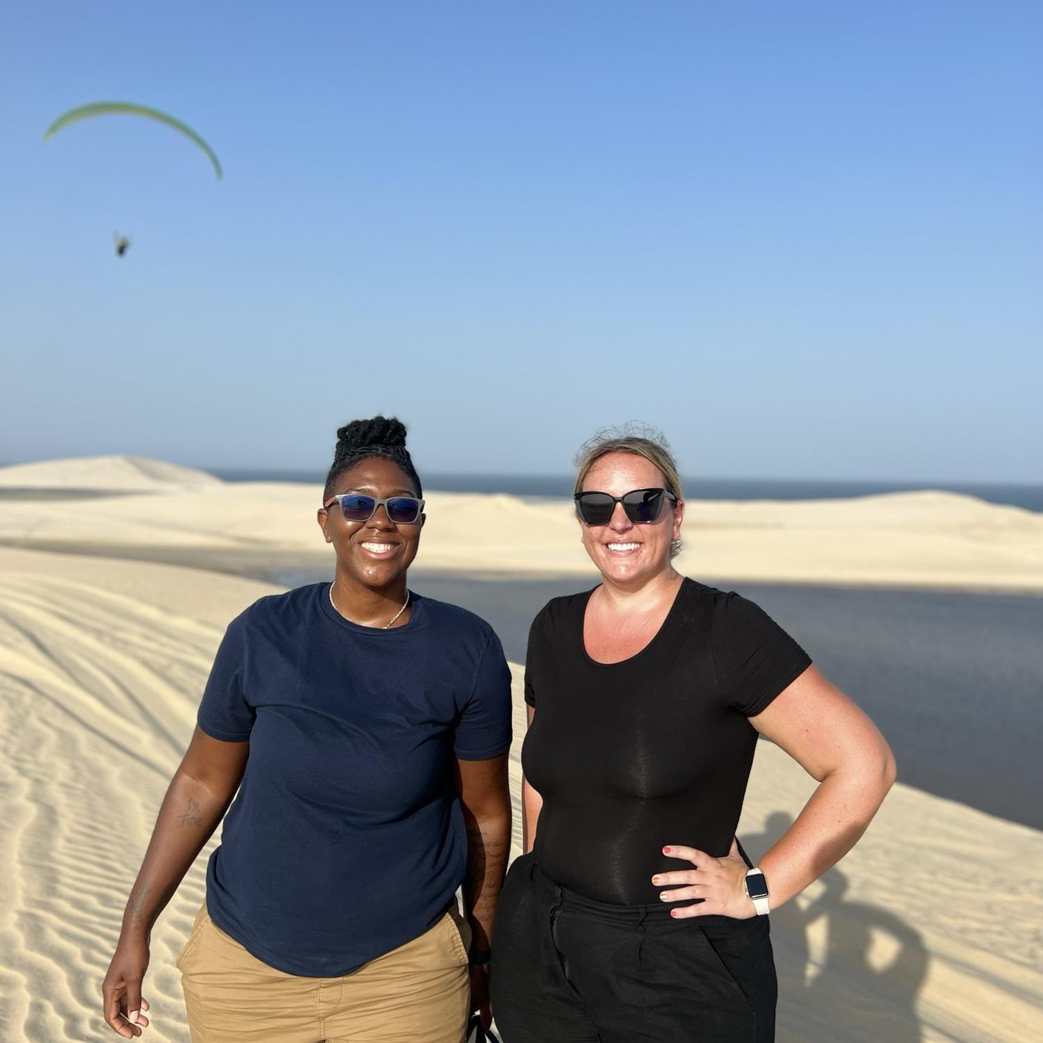 Pretending to be just friends Doha, Qatar doing the sand dunes tour.