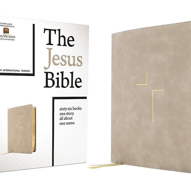 The Jesus Bible, NIV Edition, Leathersoft, Stone, Comfort Print