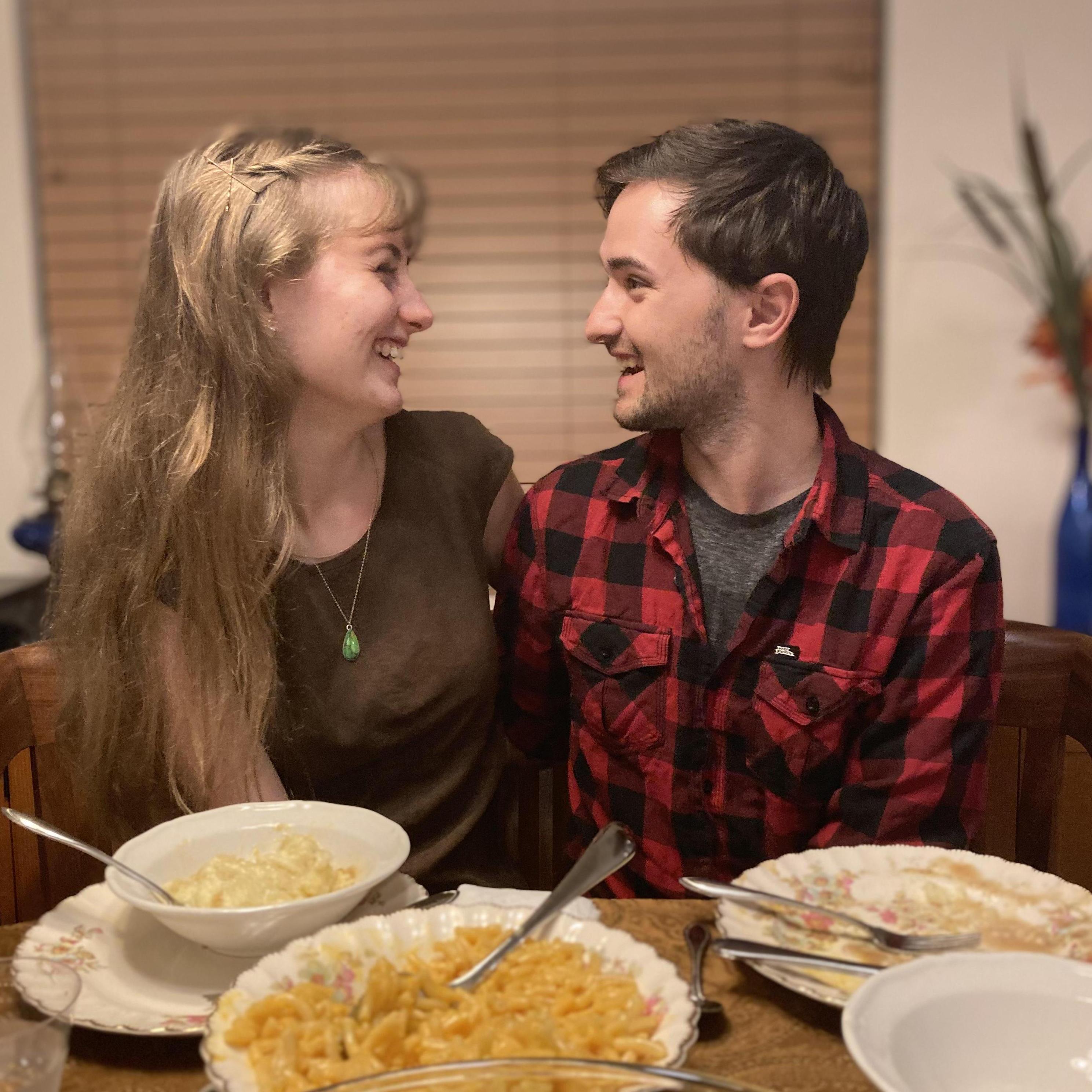 This was the first Thanksgiving we've ever spent together! (Ben came to FL to spend it with the Schermeisters.) Of course we had to have mac n' cheese, our favorite food. (11-25-21)