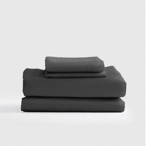 King Bamboo Sheet Set with Flat Sheet in Charcoal