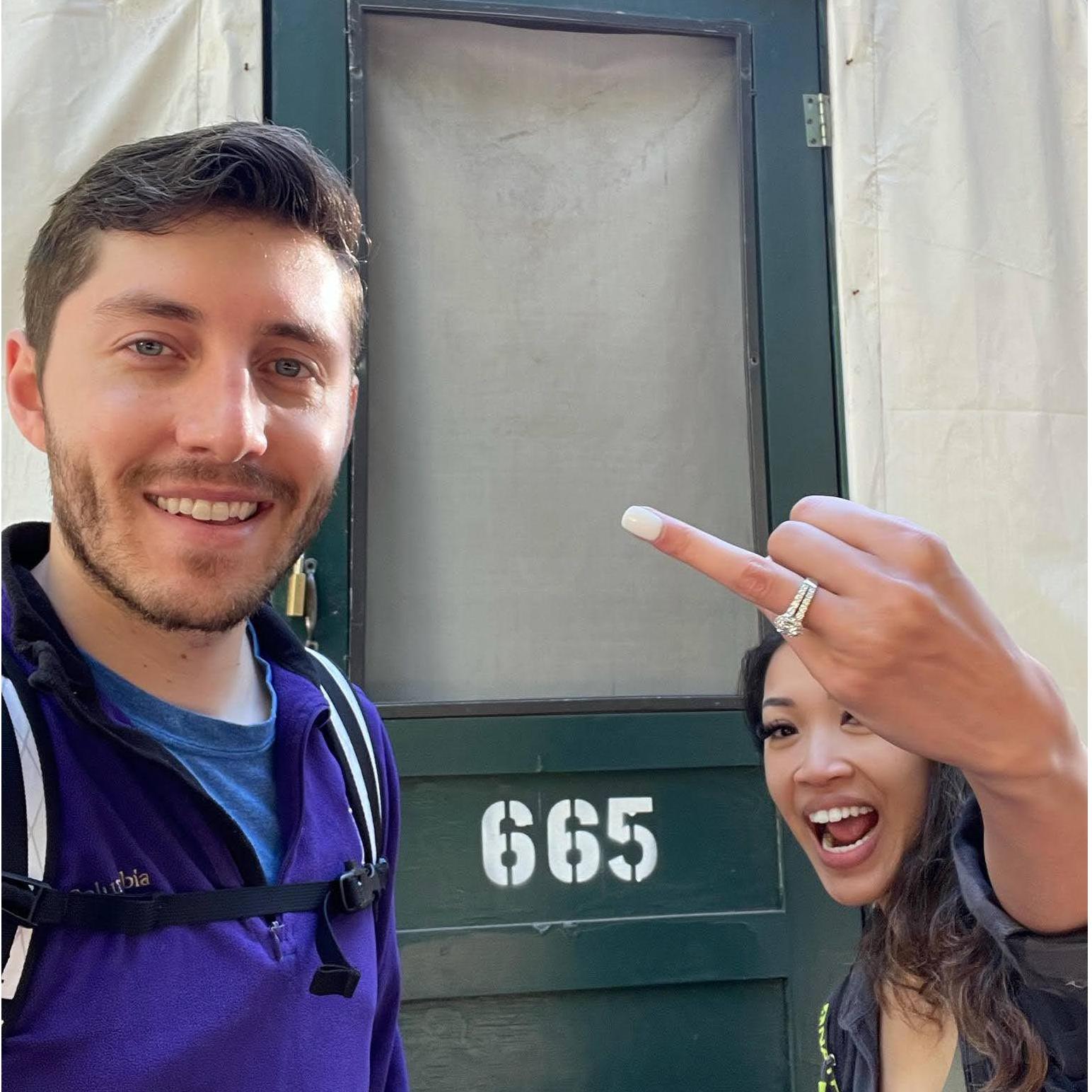 Celebrating our engagement at Yosemite.