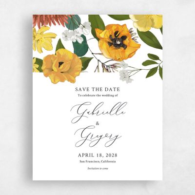 Yellow Wedding Save the Date - Blossom Portrait