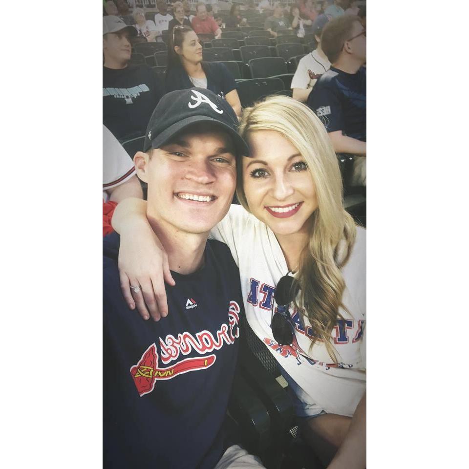 Eric and Brit enjoying a Braves game! Brit actually got a foul ball this game!