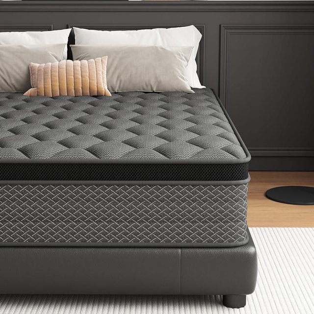DAJIYUHC King Mattress, 14 Inch Hybrid Mattress in a Box, Memory Foam and Pocket Springs, Medium Plush Feel with Motion Isolating, CertiPUR-US Certified, Fiberglass Free -365-Night Trial
