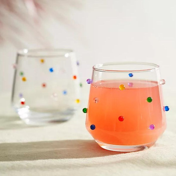Confetti Double Old Fashioned Glasses, Set of 2
