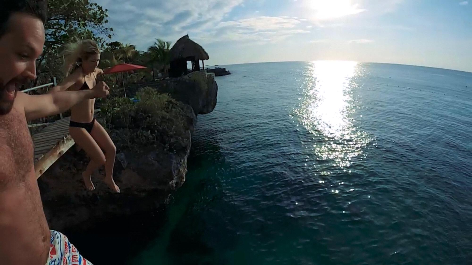 Jumping off in Jamaica