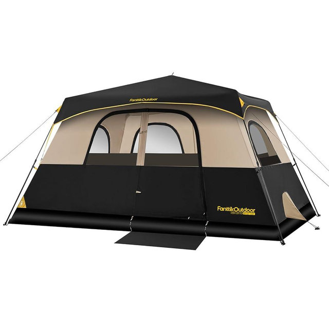 FanttikOutdoor Camping Tent 4/6/8/10 Person Instant Cabin Tent Setup in 60 Seconds with Rainfly & Windproof Portable with Carry Bag for Family Camping & Hiking