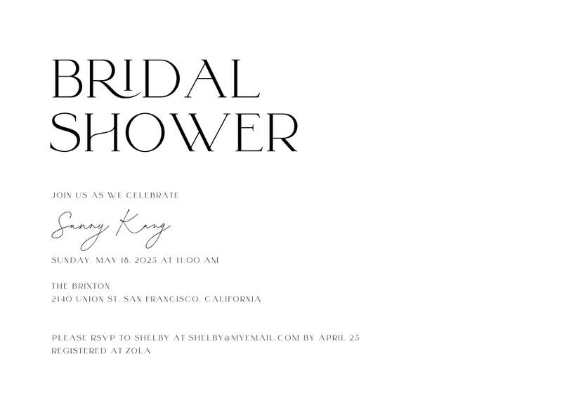 Blonshine Landscape | White | Zola Wedding & Bridal Shower Invitations