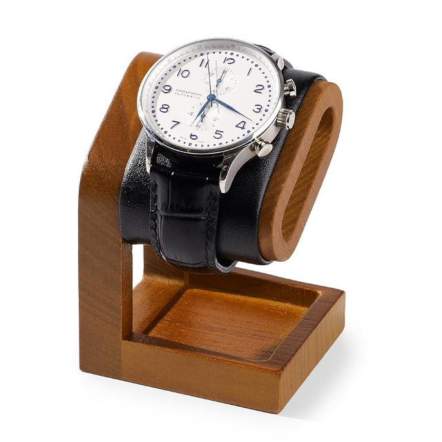 Woodten Single Watch Stand Display Solid Wood Jewelry Stand Display for Wristwatch Bracelet Bangle(Black)