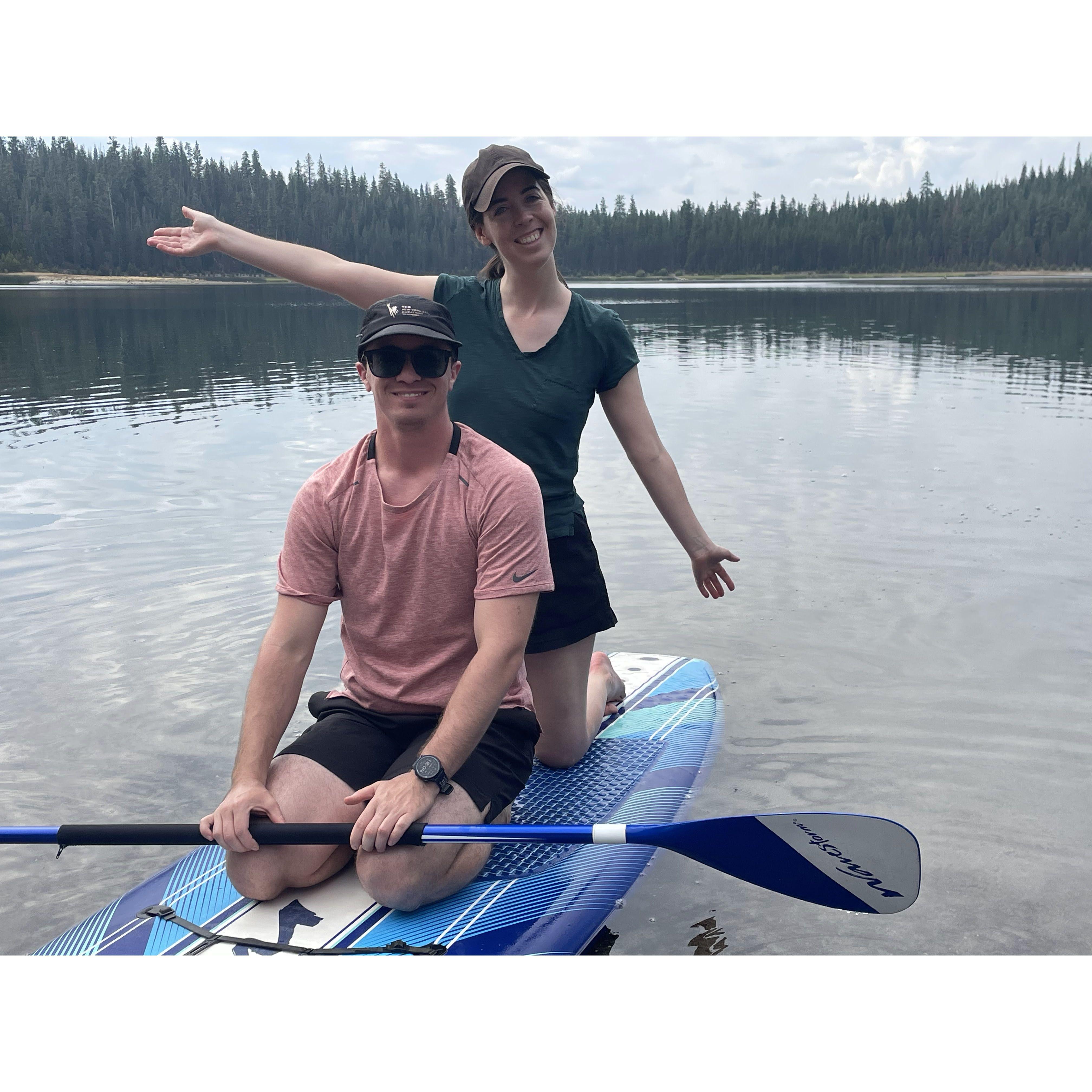 Paddleboarding at the Twin Lakes in Central Oregon