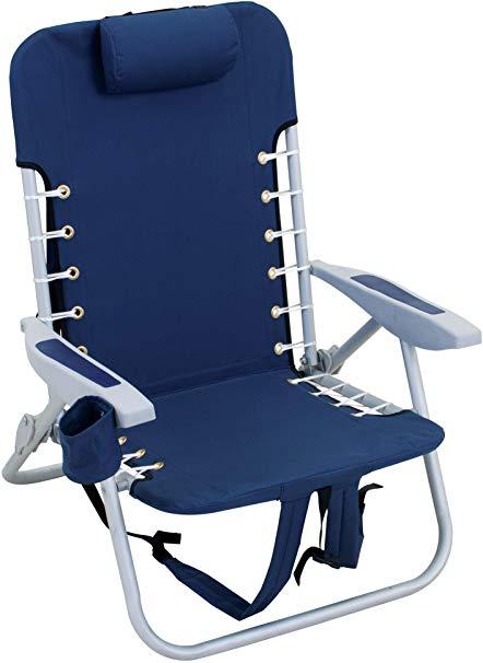 RIO Beach 4-Position Lace-Up Backpack Folding Beach Chair