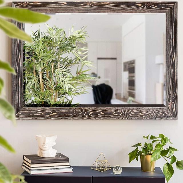 Renditions Gallery Rustic Barnwood Full Length Rectangular Framed Wall Mirror-Walnut, 29X41