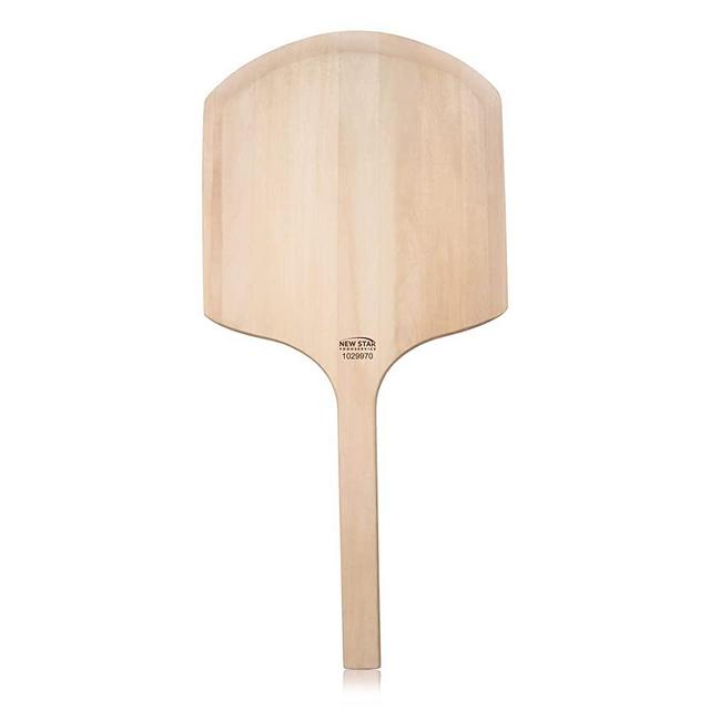 New Star Foodservice 1029970 Restaurant-Grade Wooden Pizza Peel, 16" L x 14" W Plate, with 12" L Wooden Handle, 30" Overall Length
