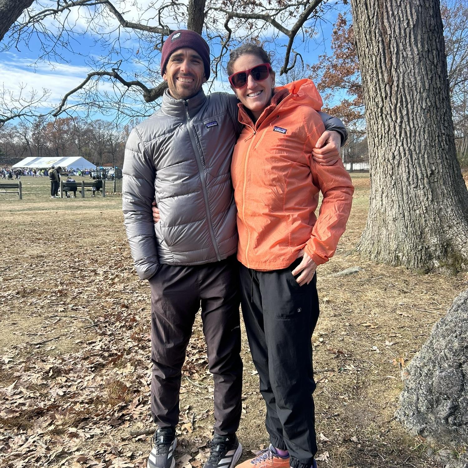 Post BAA half marathon in Franklin Park
