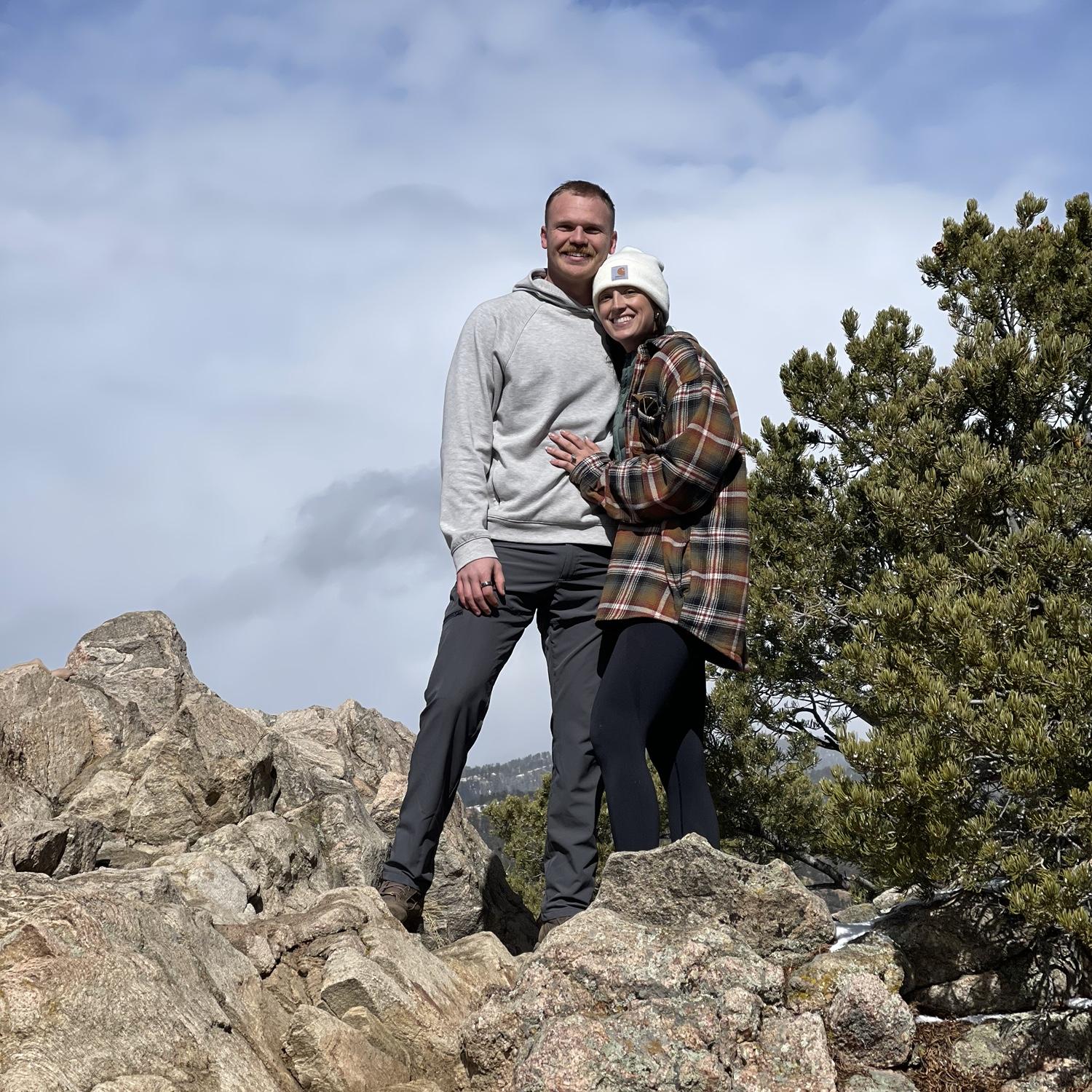 We got engaged on top of Picacho Peak in Santa Fe, New Mexico!