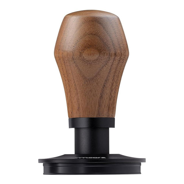 Normcore 53.3mm Espresso Coffee Tamper V4, Spring Loaded Tamper With Titanium PVD Coating Flat Base for Breville Sage 54mm Portafilters, Genuine American Walnut Handle