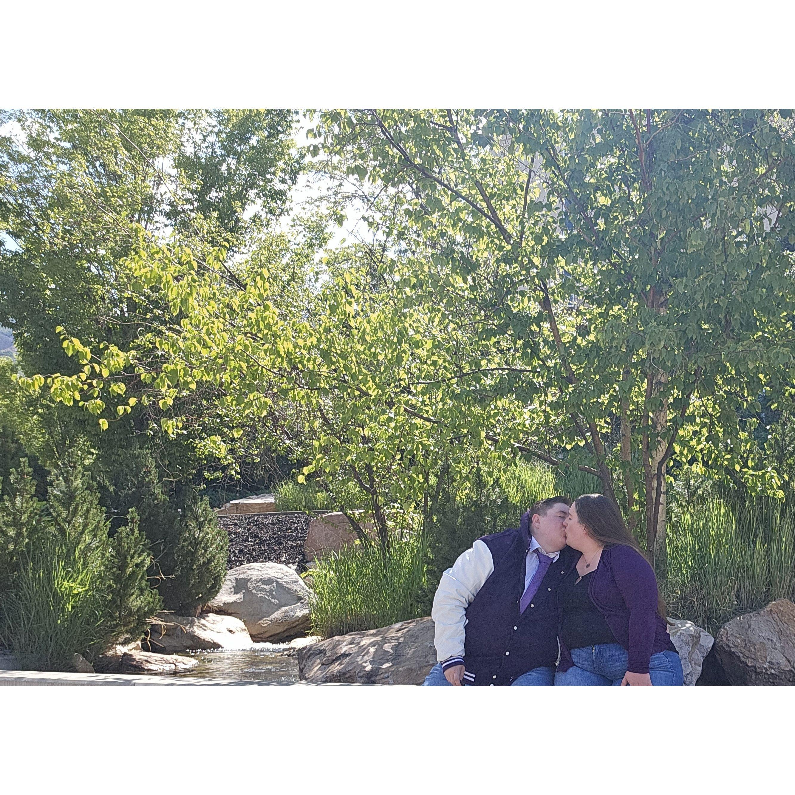 In front of the Stewart Library at Weber State University