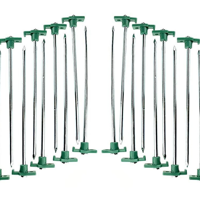 SE Heavy-Duty Metal Tent Pegs Stake Set (20-Pack) - 9NRC10-20