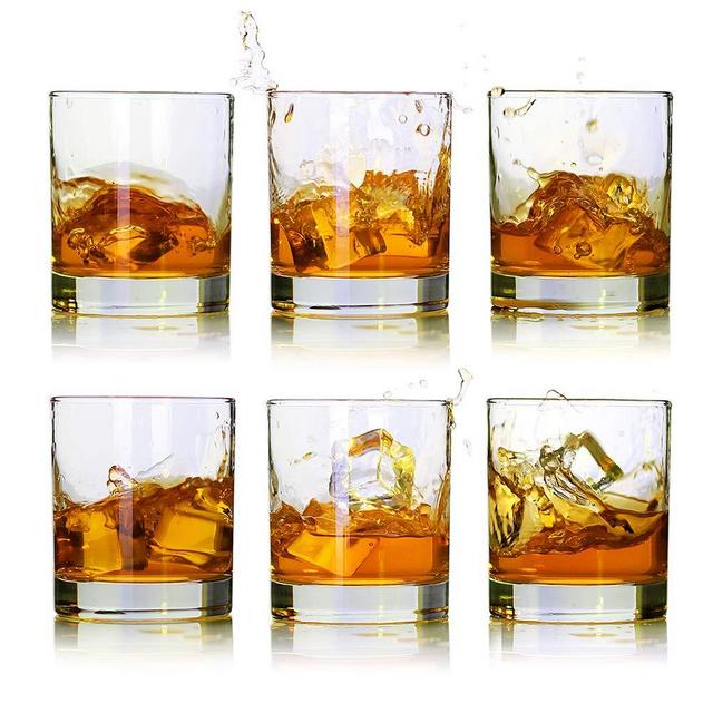 Whiskey Glasses-Premium 11 OZ Scotch Glasses Set of 6 /Old Fashioned Whiskey Glasses/Perfect Gift for Scotch Lovers/Style Glassware for Bourbon/Rum glasses/Bar whiskey glasses,Clear