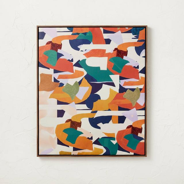 30" x 36" Abstract Collage Framed Wall Canvas - Opalhouse™ designed with Jungalow™
