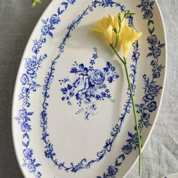 Botanical Transferware Serving Platter