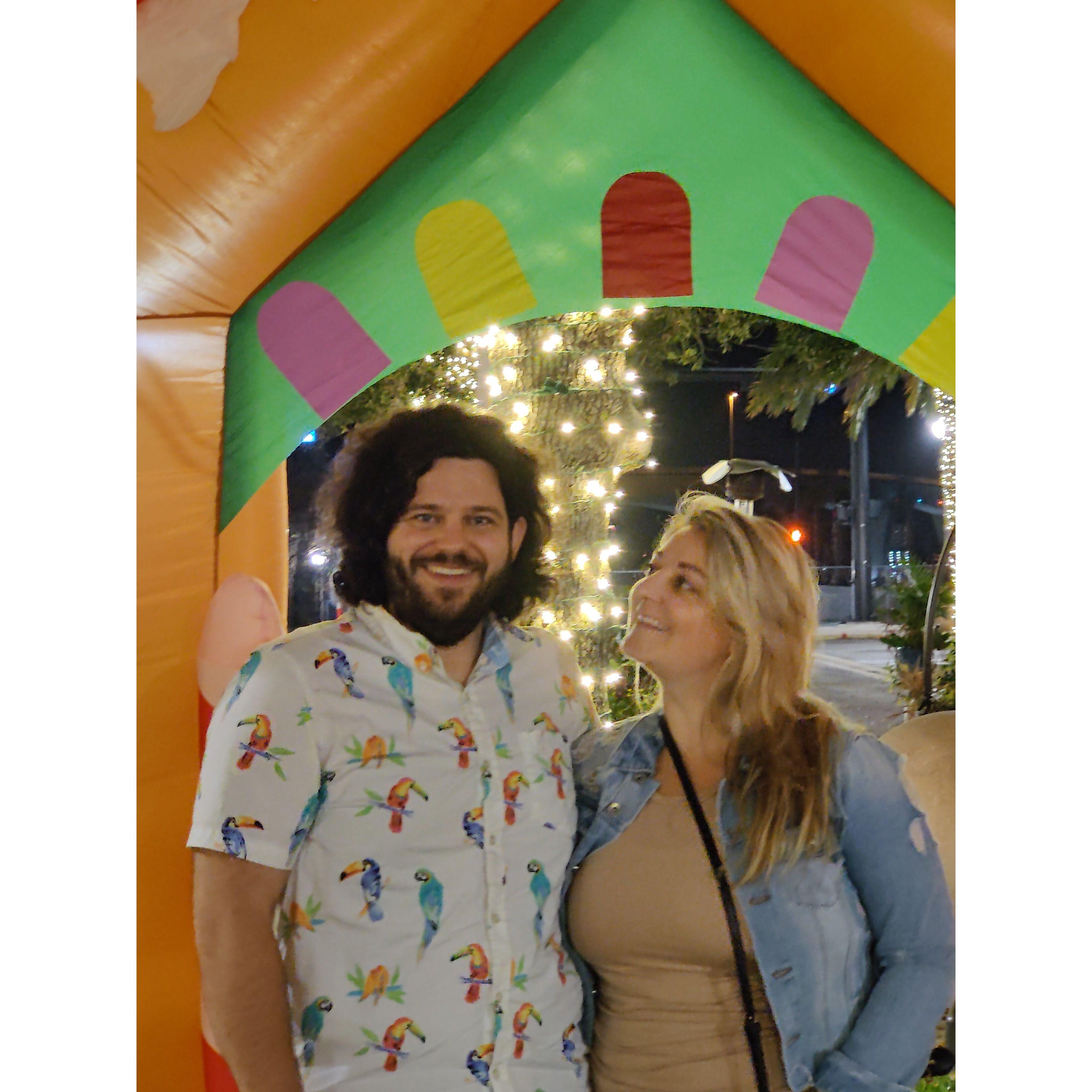 Downtown Clearwater during the holidays. Note to self, if a dude is showing you pictures of his wife in halloween garb, they might be swingers.