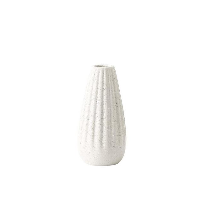 Mini Ceramic Vase - Minimalist Style for Modern Home Decor - Small Size Waterproof Table Flower Vase for Dried or Fresh Flower - Farmhouse Living Room Decorations (White)