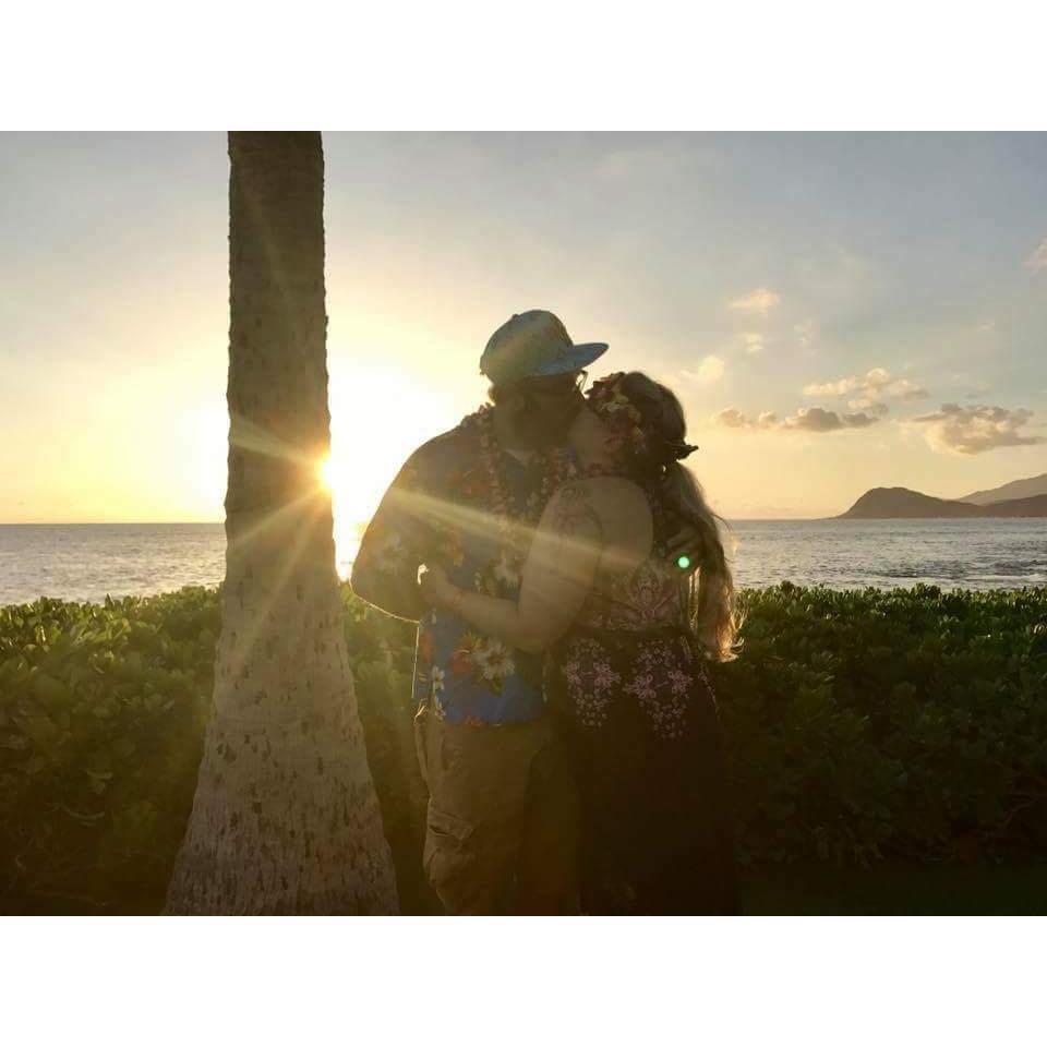The first time we went to Hawaii. We were at Paradise Cove's Luau <3