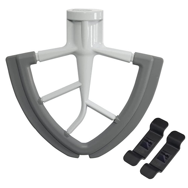 Flex Edge Beater For KitchenAid 4.5-5 Quart Tilt-Head Stand Mixers, Non-Stick Coated Metal Blade with Both-Sides Flexible Silicone Edges Bowl Scraper, Mixer Accessories Replacement Beater Paddle