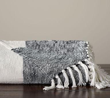 Awning Stripe Throw, 50x60", Ebony