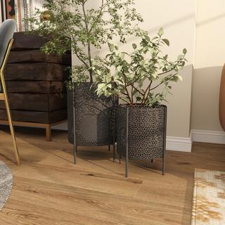 2-Piece Floral Cut Planter Set