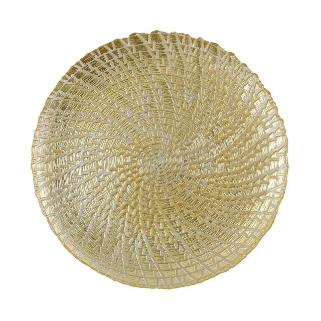 VIETRI Rufolo Glass Gold Crocodile Service Plate/Charger