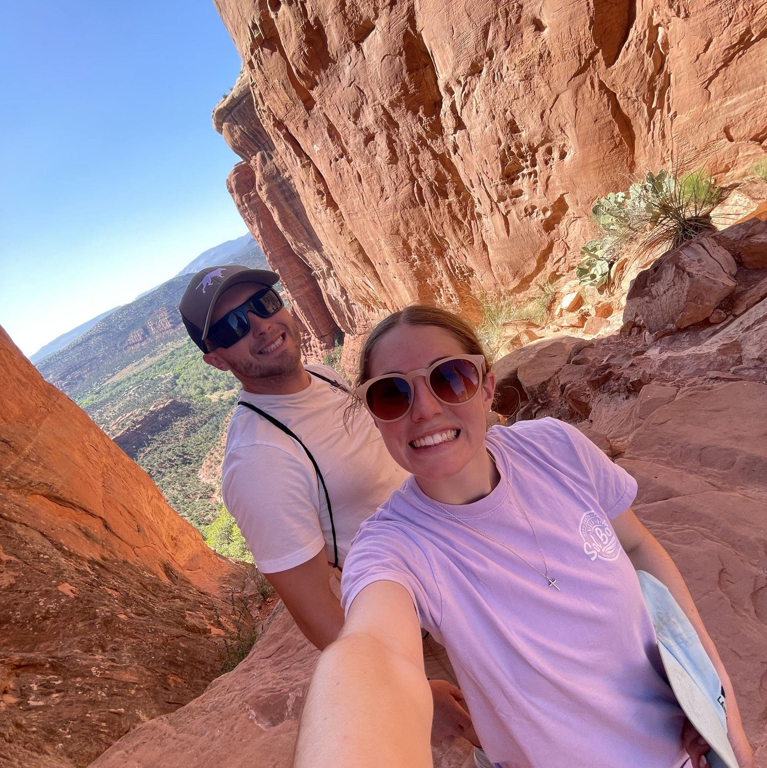 Us in Sedona, AZ on our road trip out to CA!