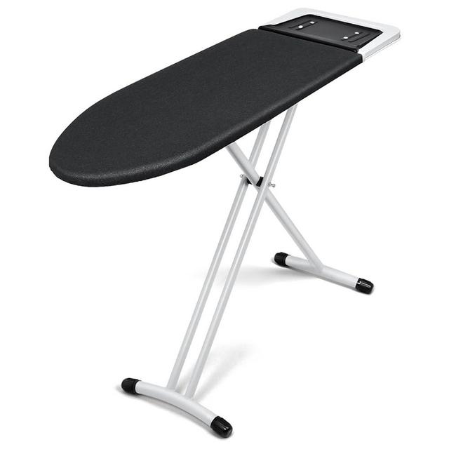 Duwee 13"x35" Ironing Board with Heat Resistant Cover and Thicken Foam Pad, Ironing Board with Iron Rest Adjustable Height Large Ironing Board,Heavy Sturdy Legs