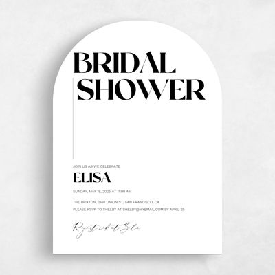 White Arch Wedding Wedding Shower Invitation - Carlisle Type