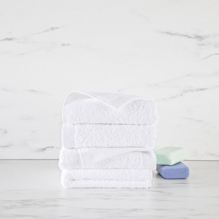 White Classic Luxury 100% Cotton Hand Towels Set of 6 - 16x30 White